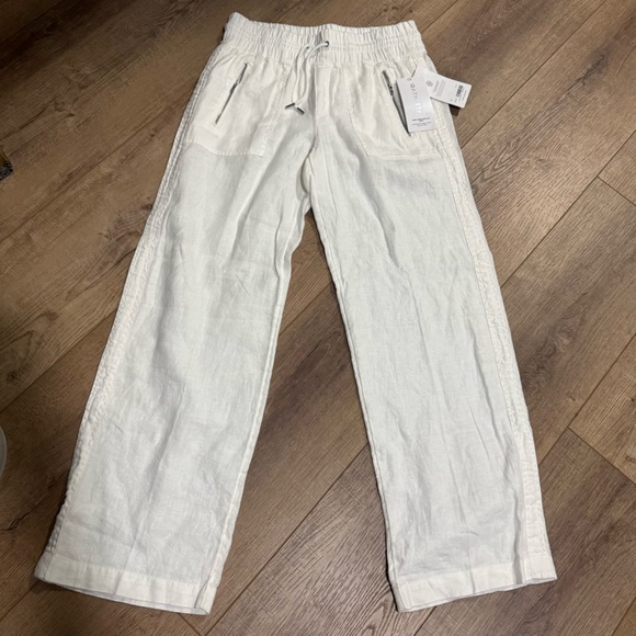 NWT ATHLETA CABO LINEN WIDE LEG PANT WHITE SZ 10 - Picture 2 of 6